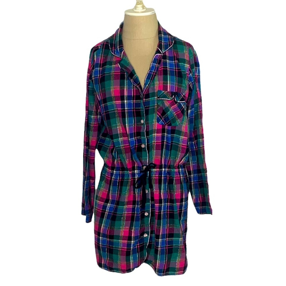 Victoria secret plaid button down pajama Small